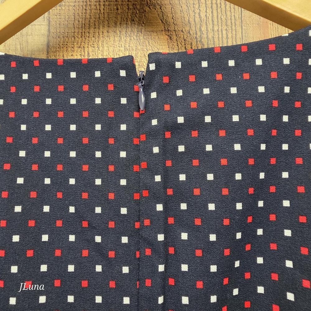 Tommy Hilfiger Womens Sheath Dress Sleeveless Navy Red White Polka Dots Size 2 - Picture 8 of 11